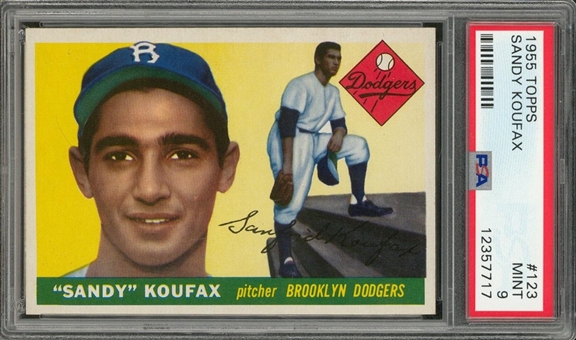 1955 Topps #123 Sandy Koufax Rookie Card – PSA MINT 9